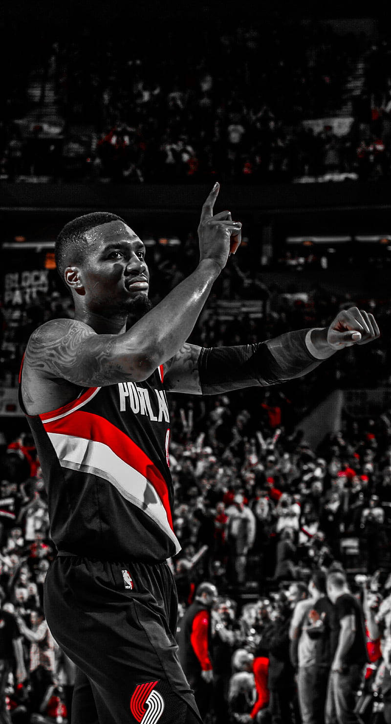 Damian Lillard Black And Red Wallpaper