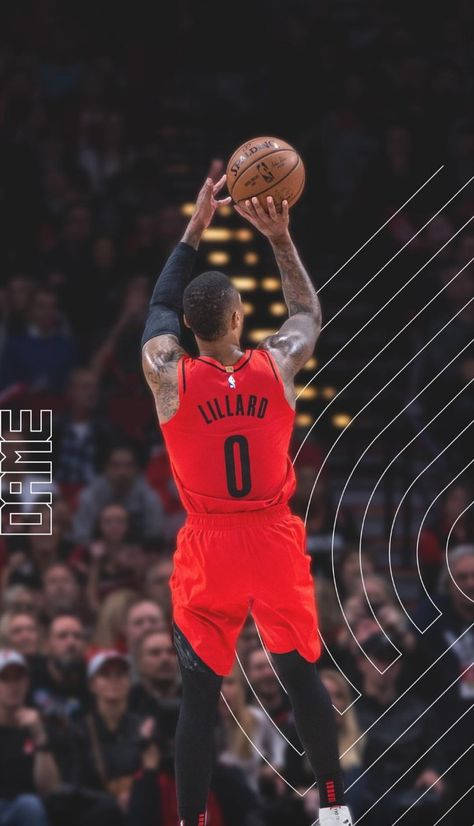 Damian Lillard Fade Away Shot Wallpaper