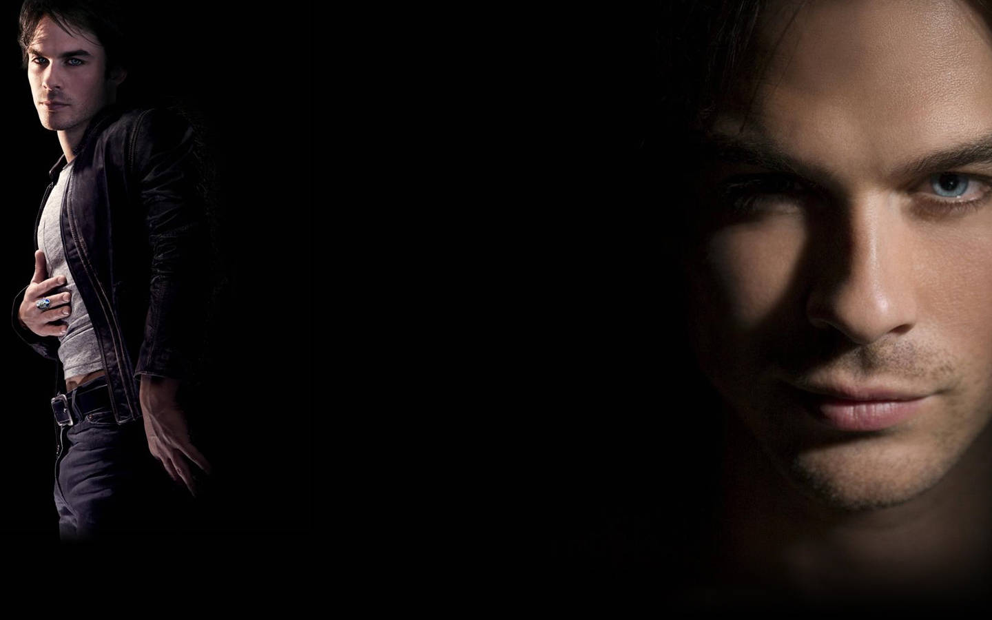 Damon Salvatore Attractive Blue Eyes Wallpaper