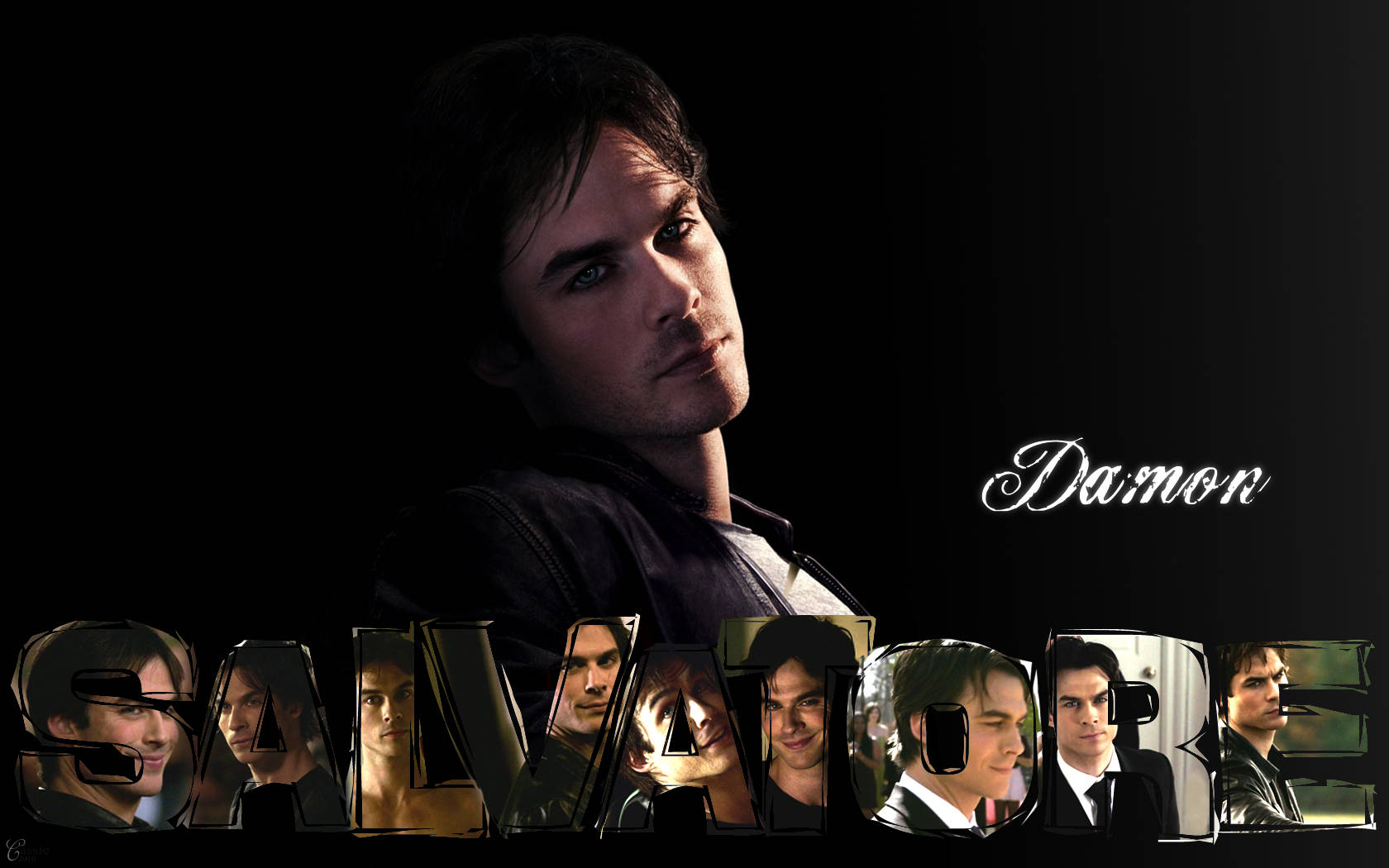 Damon Salvatore Typography Fanart Wallpaper