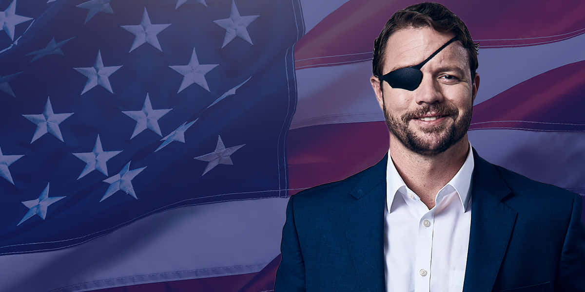 Dan Crenshaw American Flag Background Wallpaper