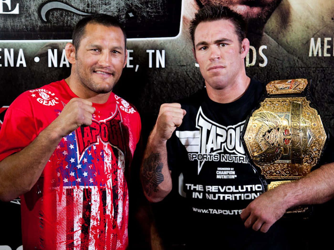 Dan Henderson And Jake Shields At Strikeforce 2010 Wallpaper