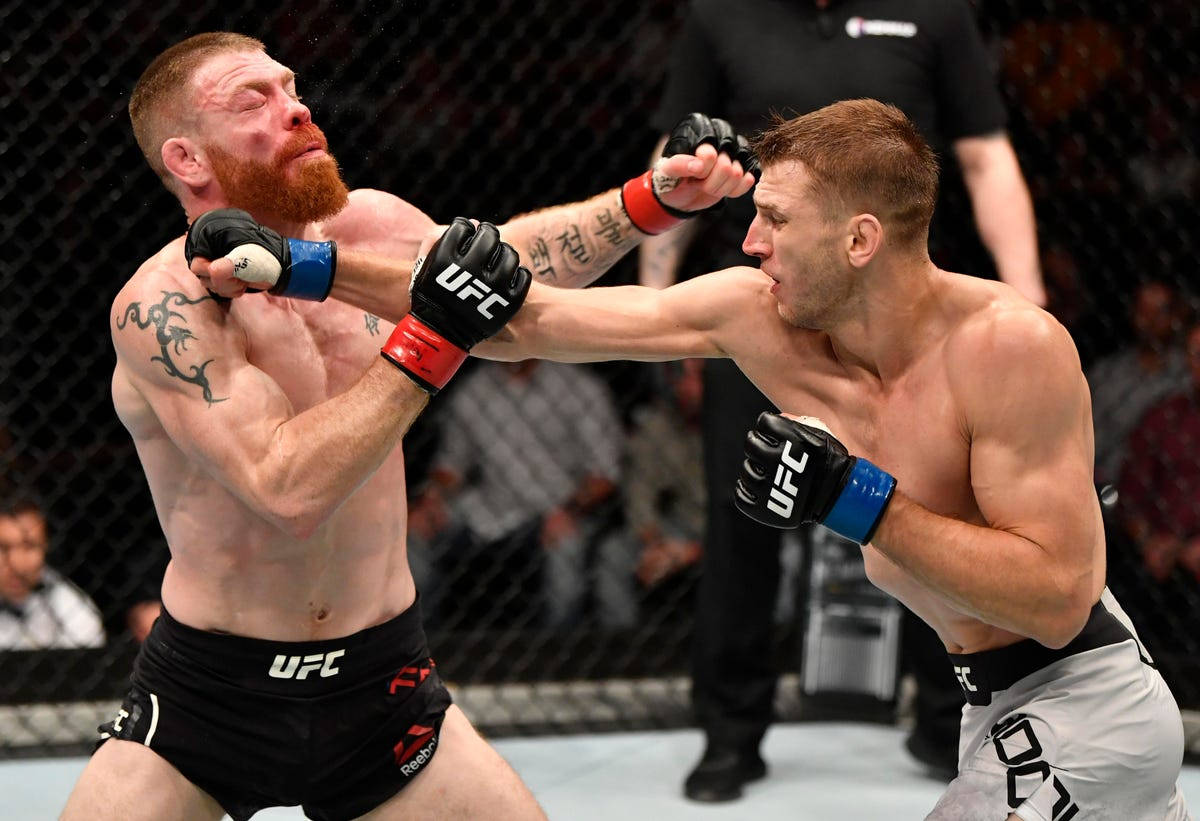 Dan Hooker Hitting Paul Felder Wallpaper