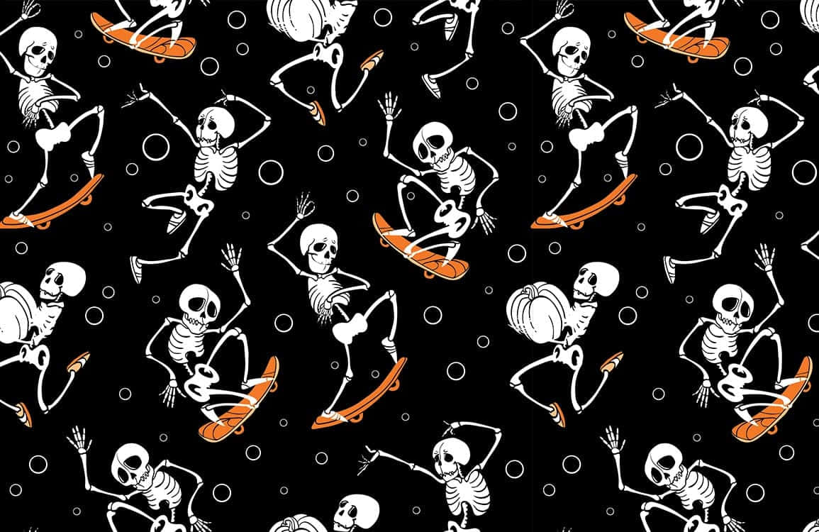 Dancing_ Skeletons_ Pattern Wallpaper