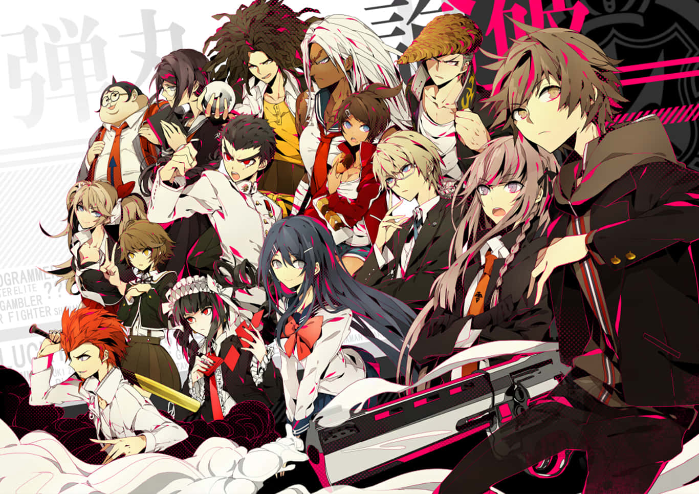 Danganronpa Characters Group Artwork Wallpaper