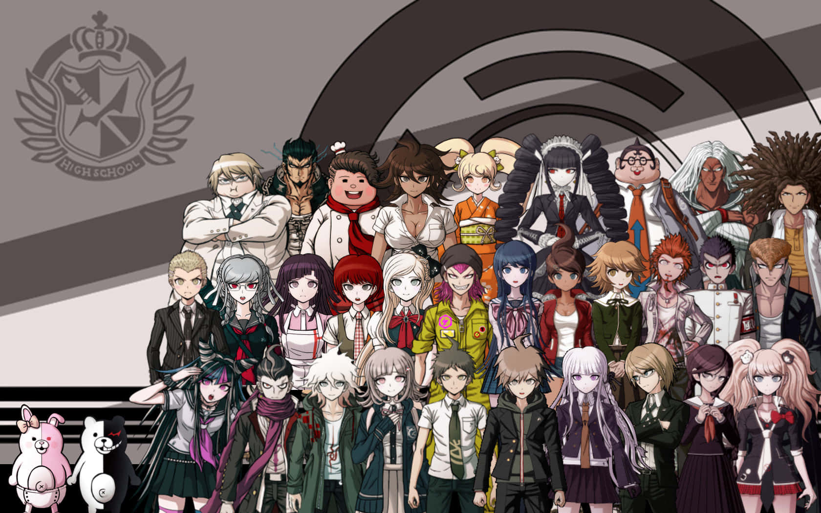 Danganronpa Characters Group Shot Wallpaper