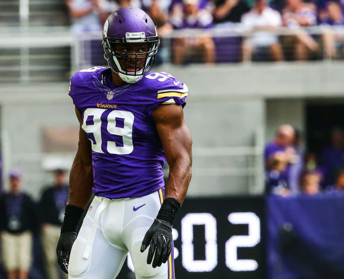 Danielle Hunter Football Player Fierce Look Wallpaper