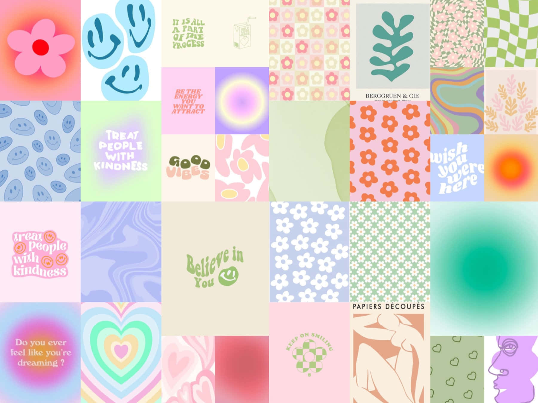 Danish Pastel Inspirational Collage Wallpaper