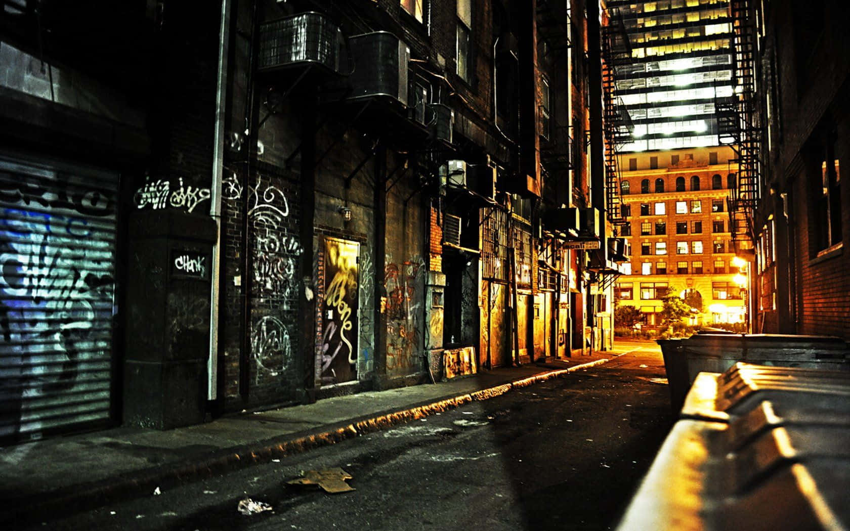 Dark Alleyway At Night Wallpaper