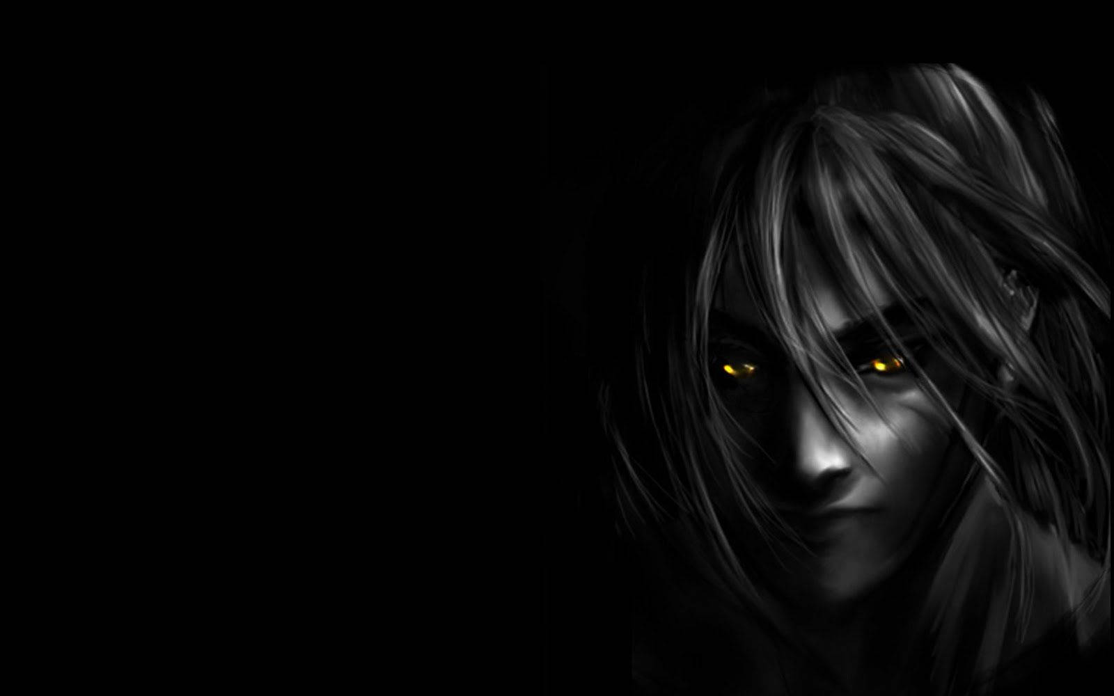 Dark Anime Man With Yellow Eyes Wallpaper