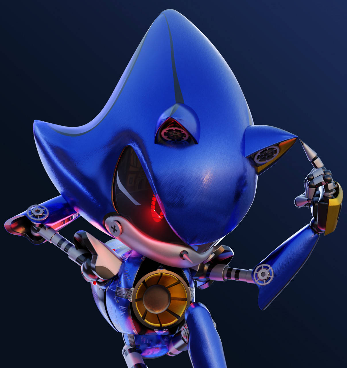 Dark Blue Metal Sonic Wallpaper