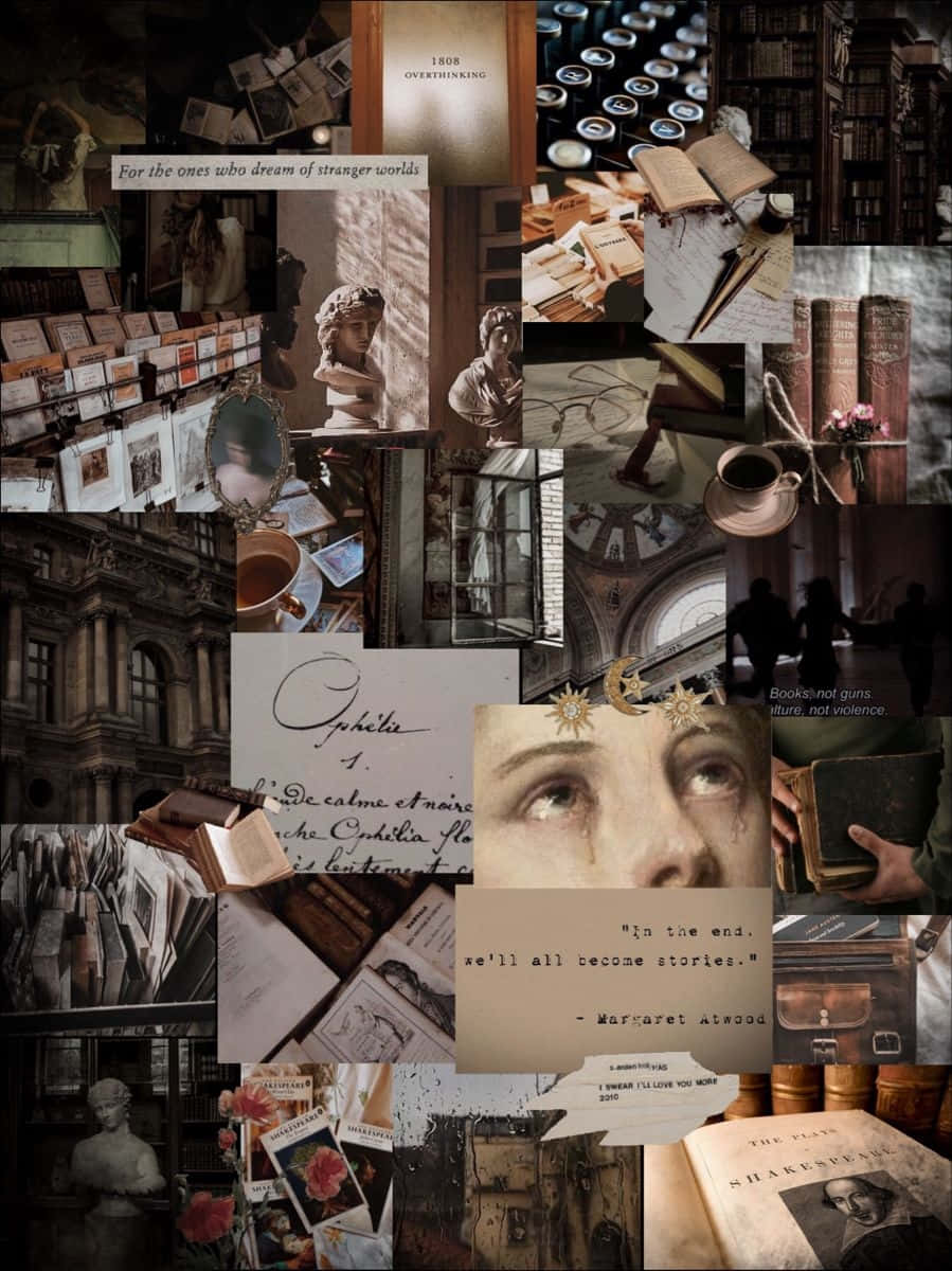 Dark_ Book_ Collage_ Aesthetic.jpg Wallpaper