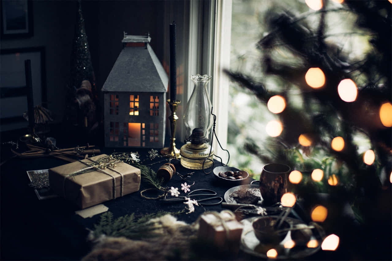 Dark Christmas Decor Mood Wallpaper