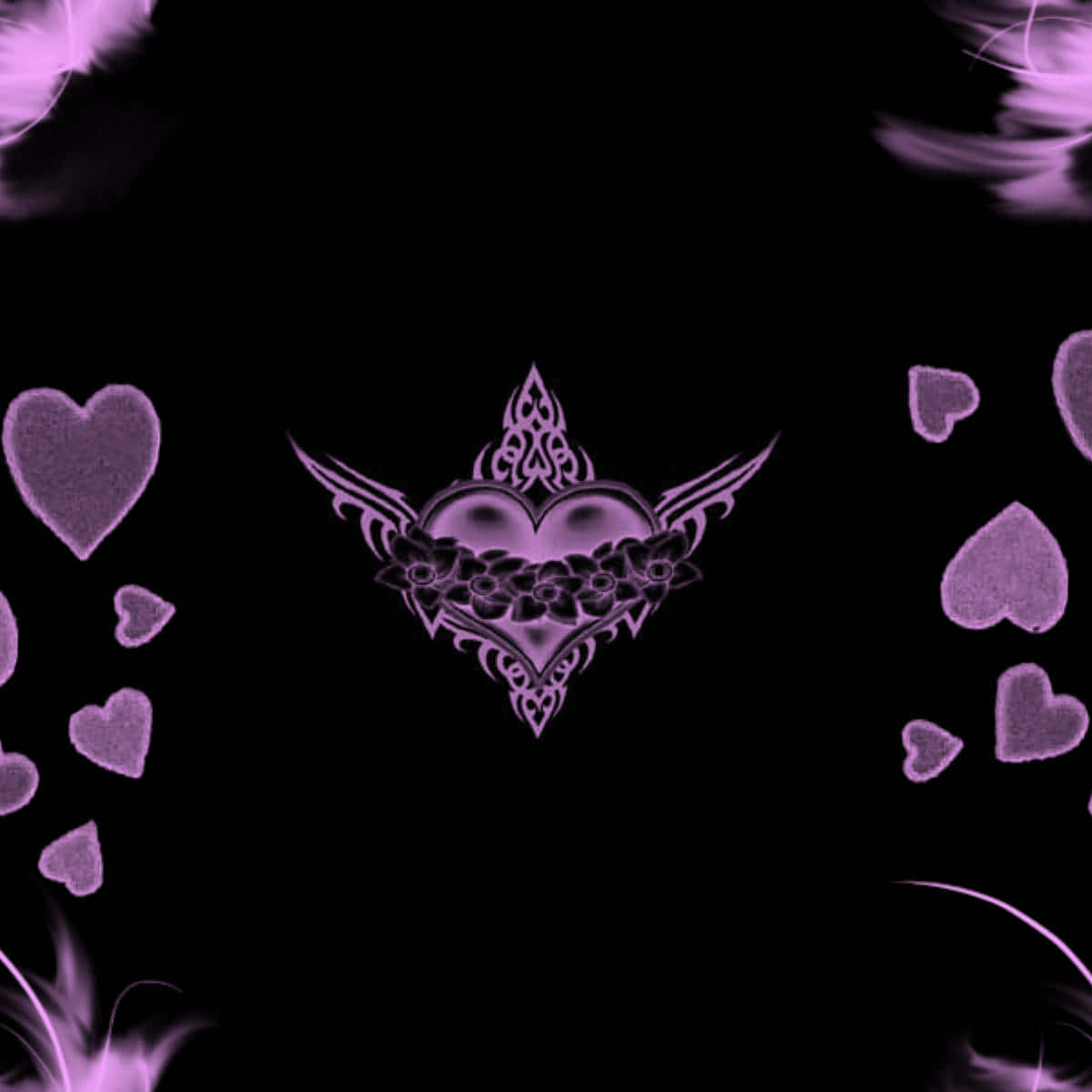 Dark Cute Pink Hearts Wallpaper