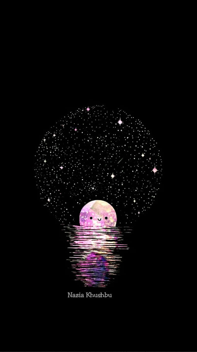 Dark Cute Pink Moon Wallpaper