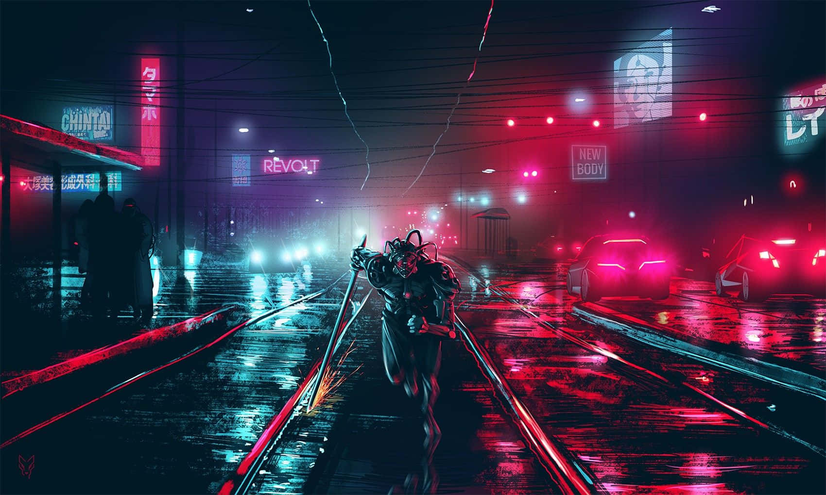 Dark Cyberpunk Cityscape Wallpaper