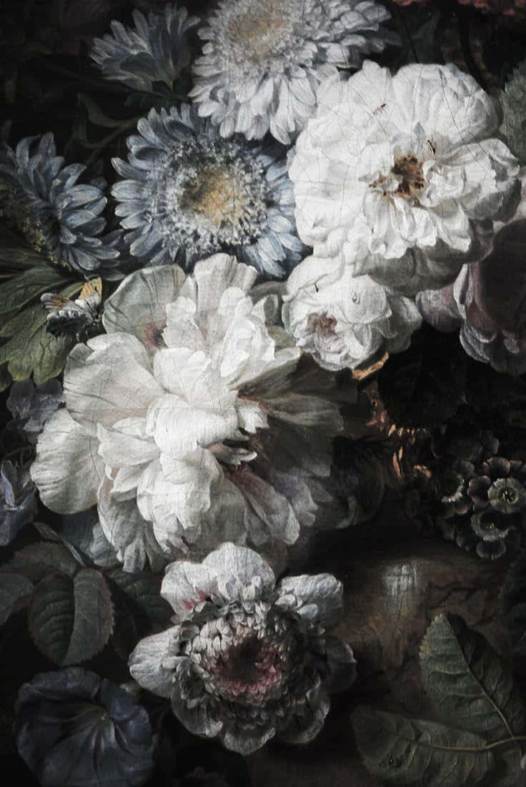 Dark Floral Artwork Wallpaper