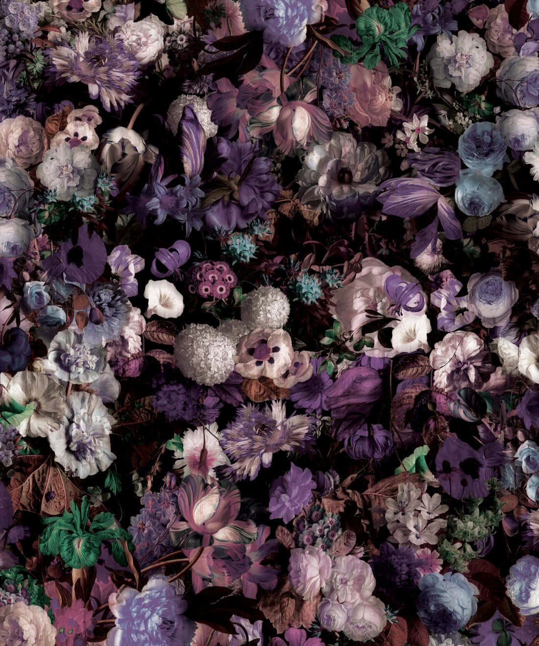 Dark Floral Moody Backdrop Wallpaper