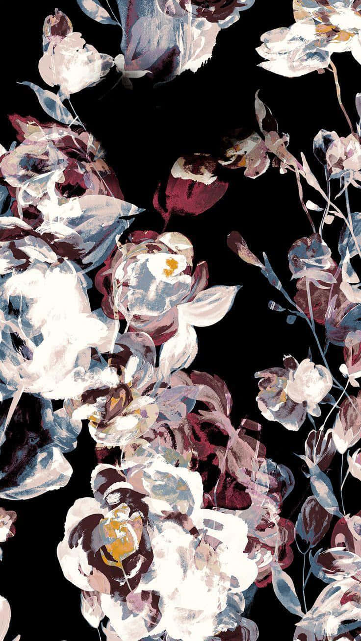 Dark Floral Patterni Phone Wallpaper Wallpaper