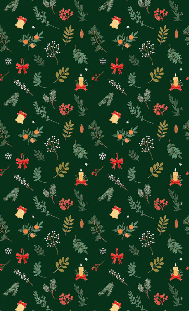 Dark Green, Snow-covered Christmas Tree Blanketed In Holiday Lights Wallpaper