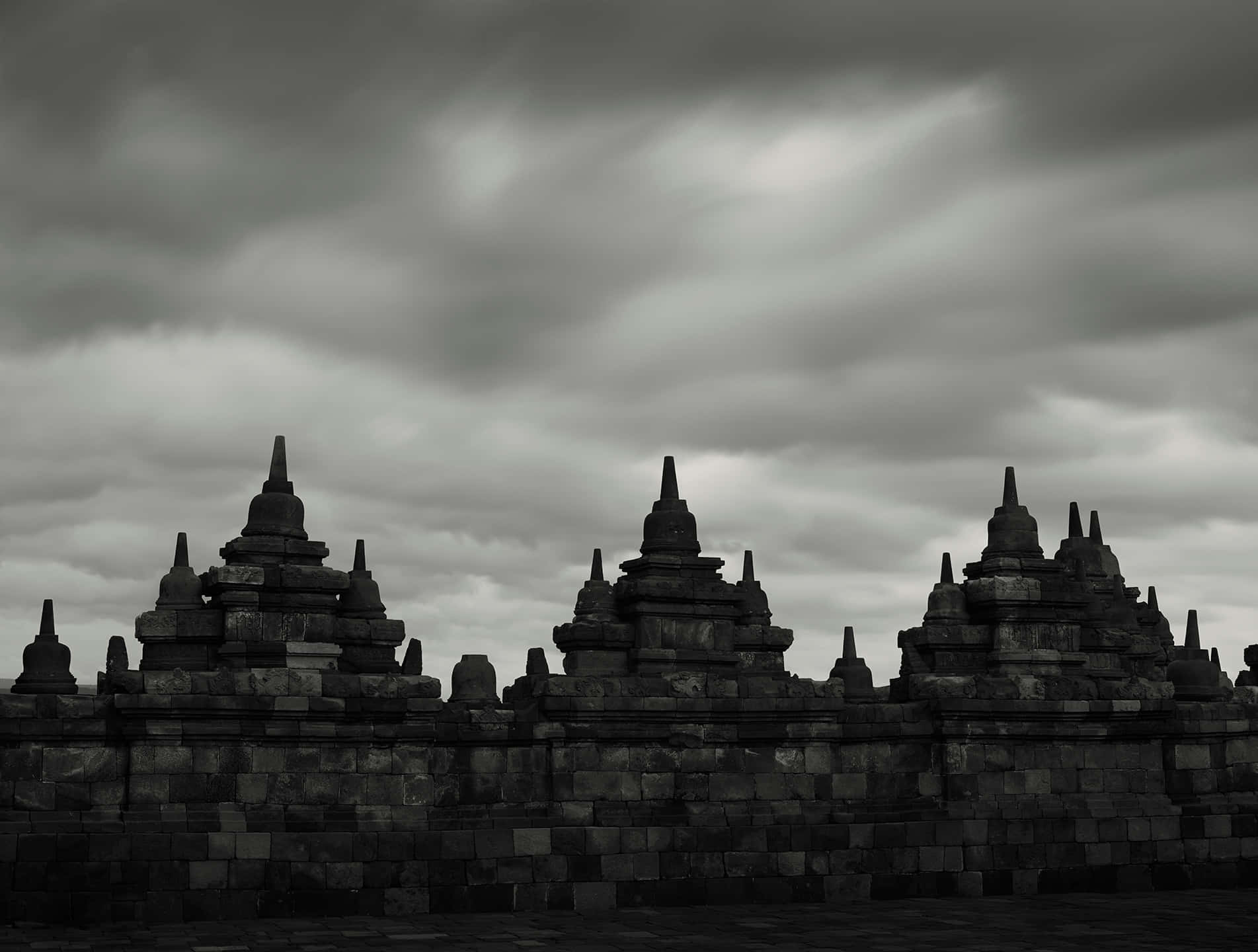 Dark Hour In Borobudur Temple Wallpaper