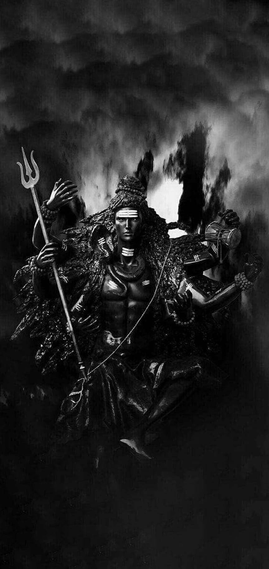 Dark Mahadev Black And White Hd Wallpaper