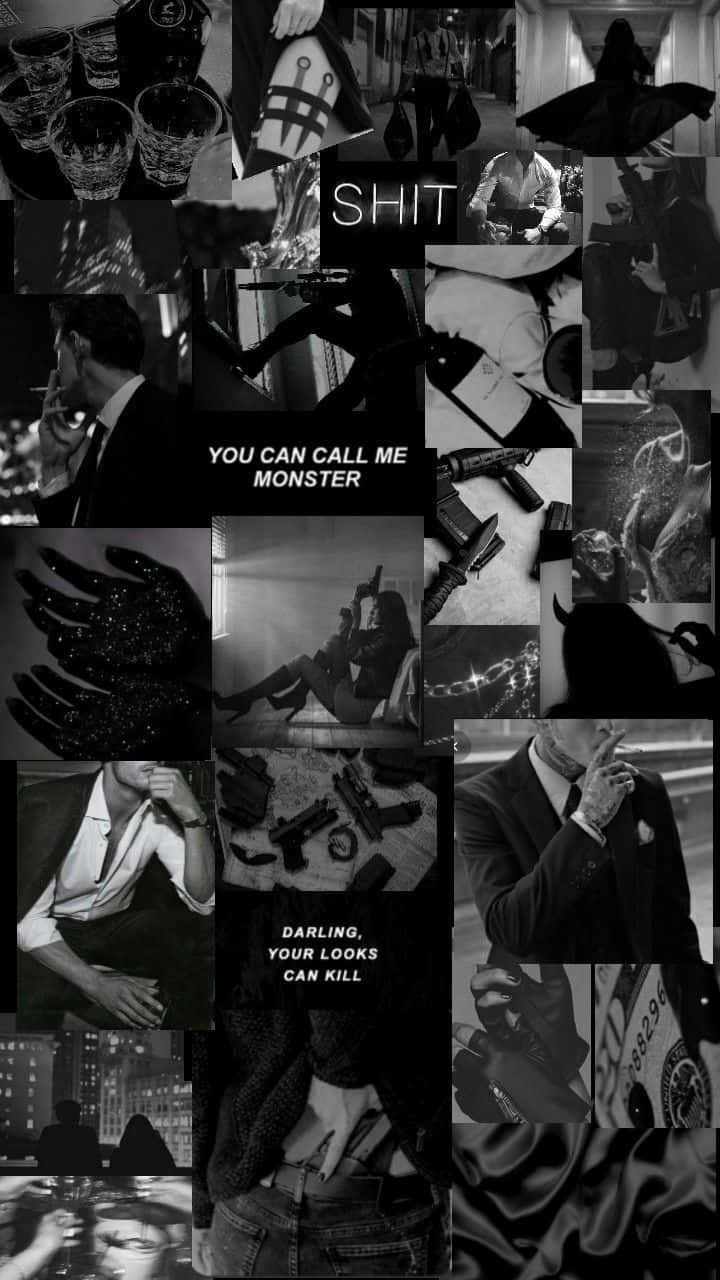 Dark_ Monster_ Aesthetic_ Collage Wallpaper