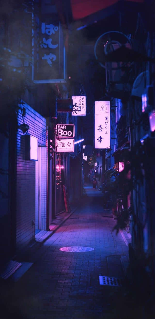 Dark, Mysterious Alleyway In The Night Wallpaper