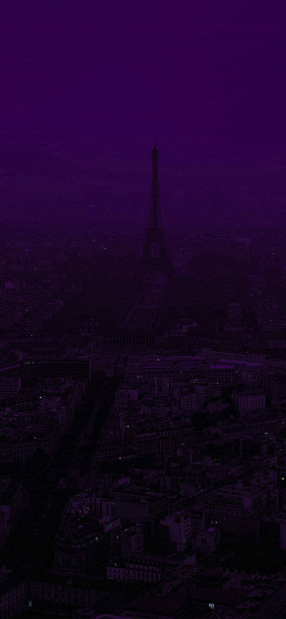 Dark Purple And Black Eiffel Tower Wallpaper