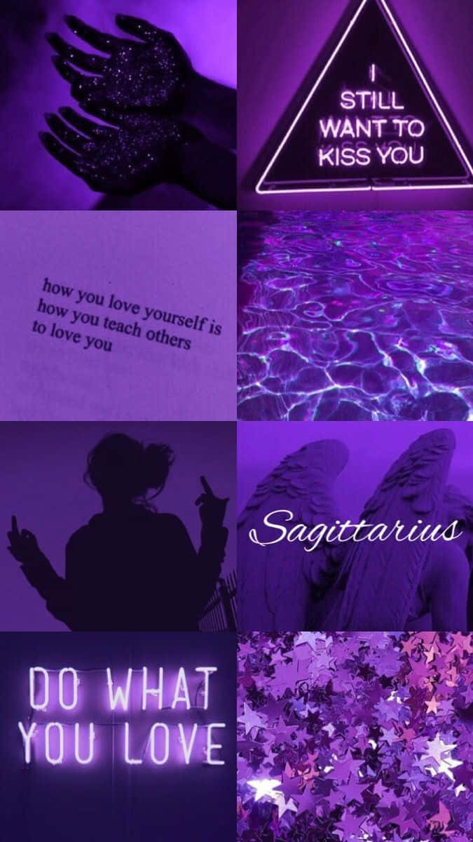 Dark Purple Sagittarius Aesthetic Wallpaper