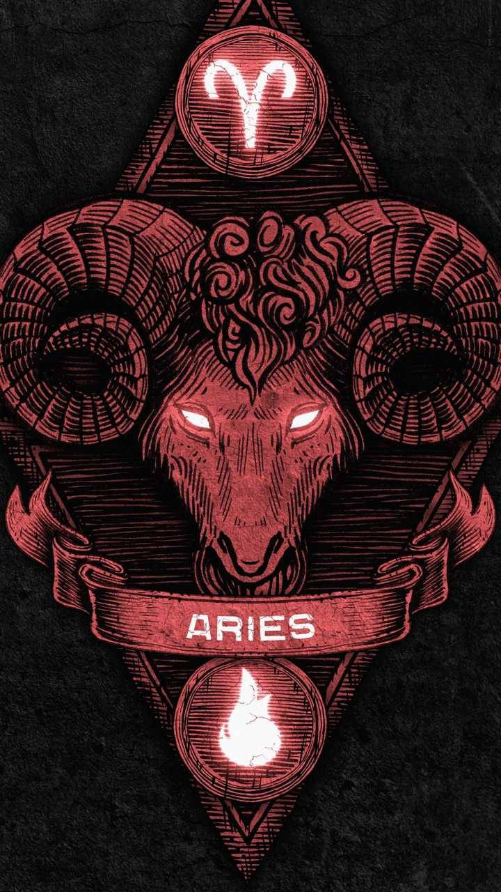 Dark Red Portrait Aries Aesthetic Wallpaper