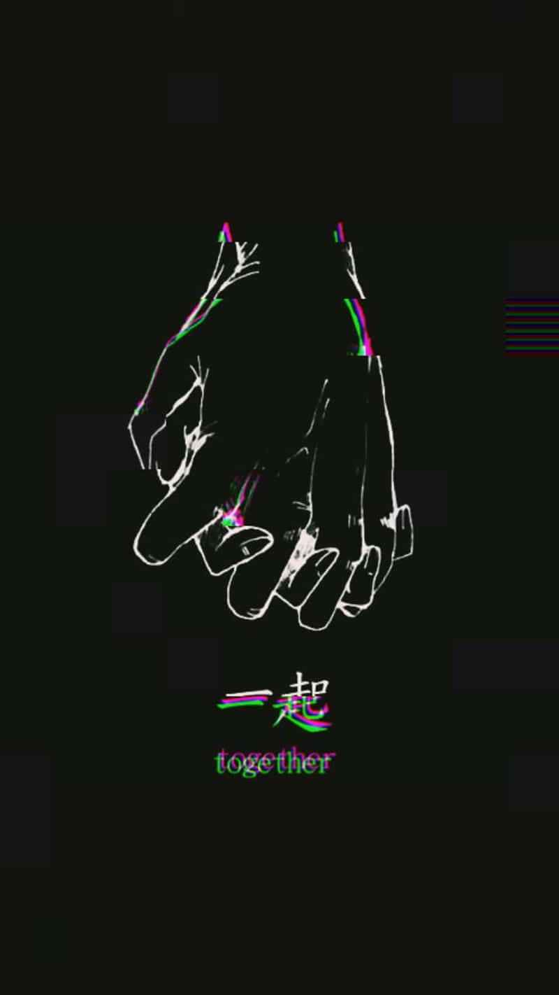 Dark Romance_ Hands Together_ Glitch Art.jpg Wallpaper