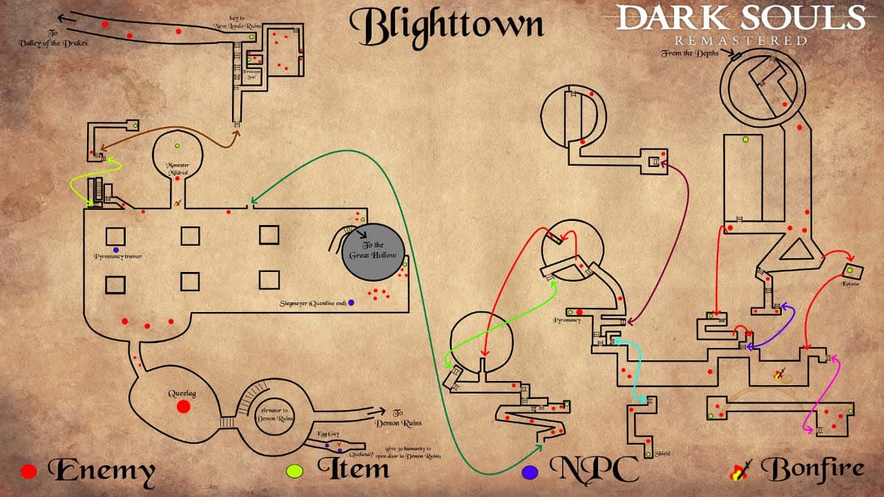 Dark Souls Blighttown Map Wallpaper