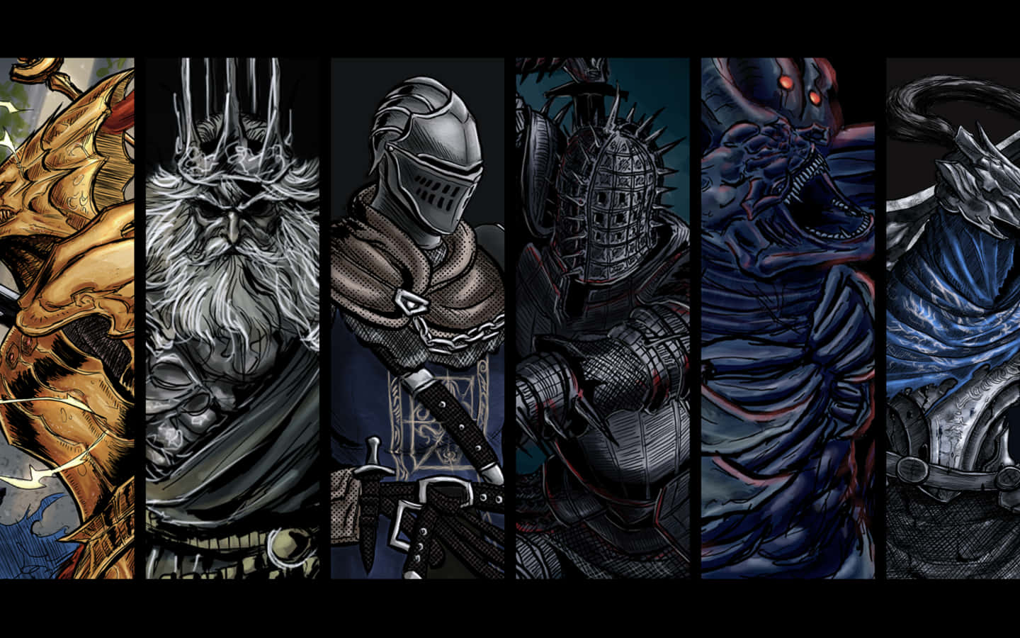 Dark Souls Bosses Collage Wallpaper