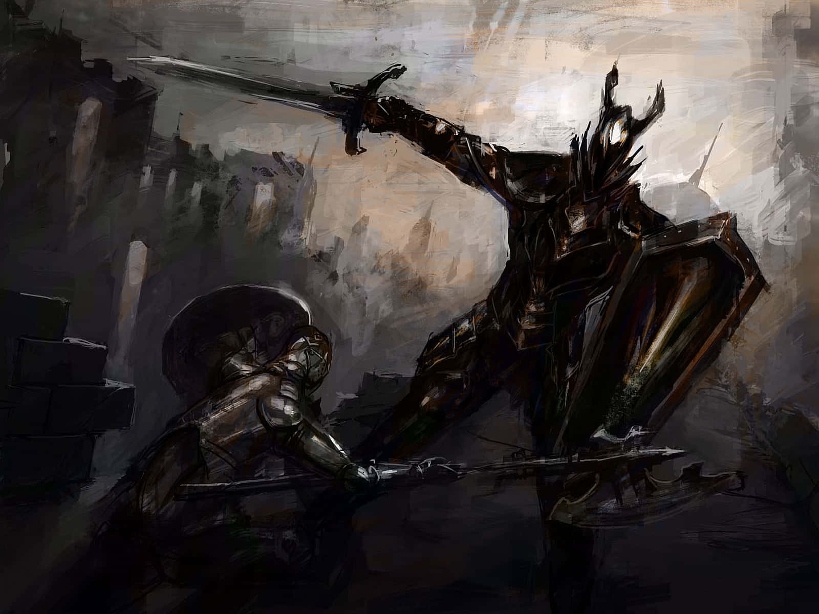 Dark Souls Epic Black Knight Duel Wallpaper