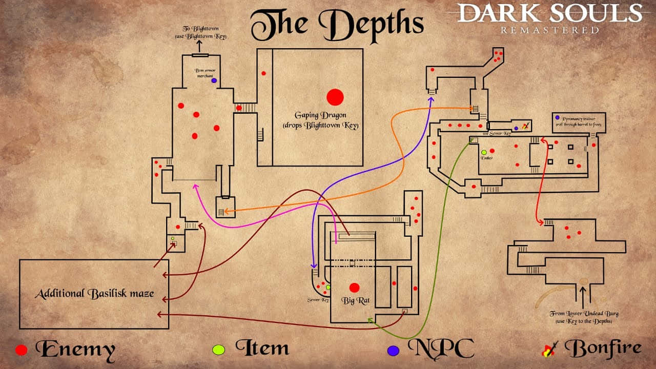 Dark Souls The Depths Map Wallpaper