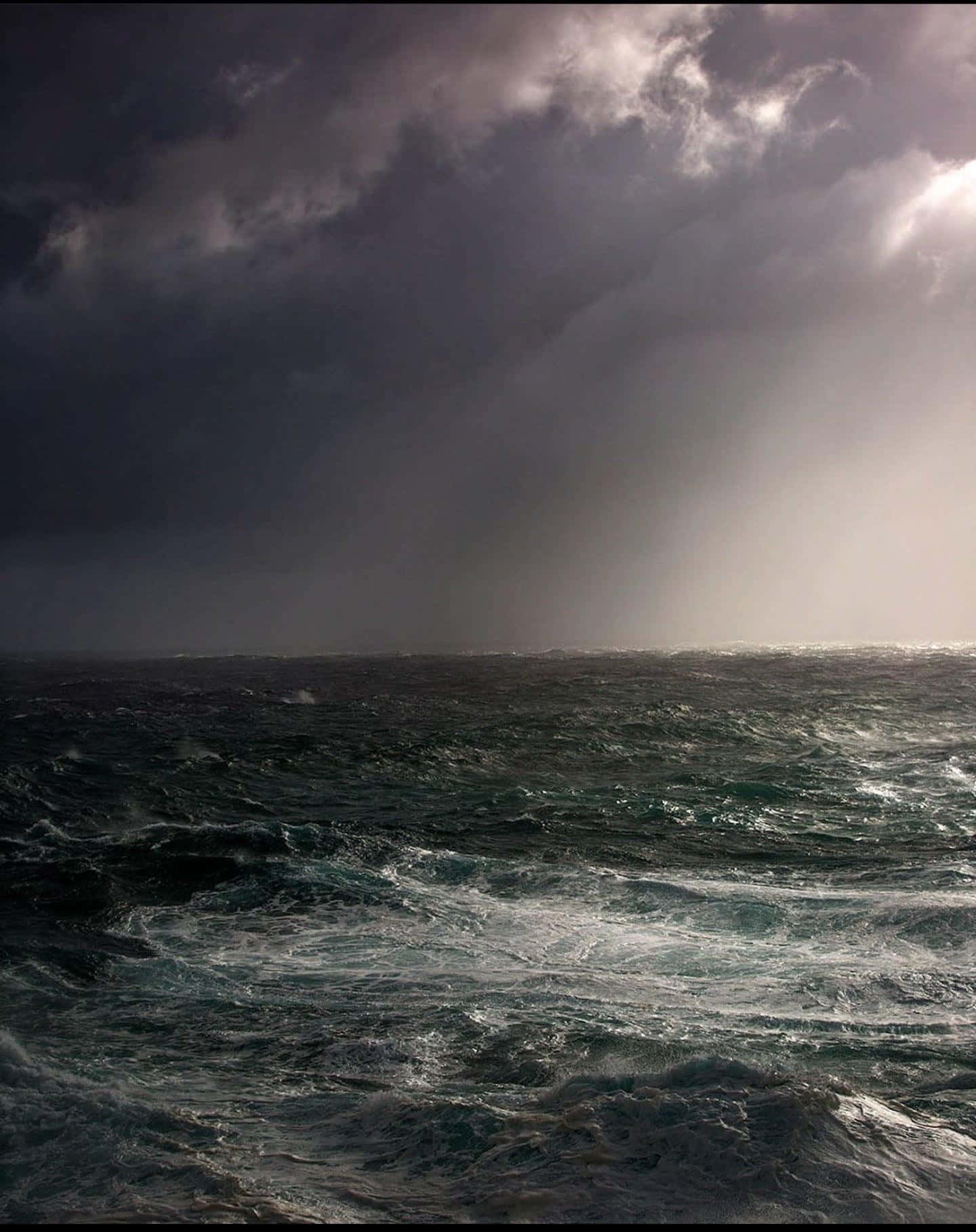 Dark Storm Looming Over The Ocean Wallpaper