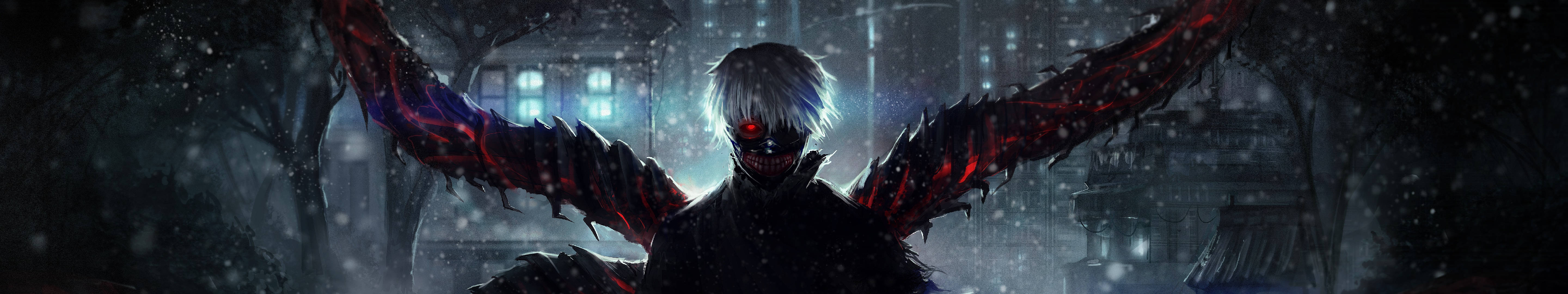 Dark Tokyo Ghoul Three Screen Wallpaper