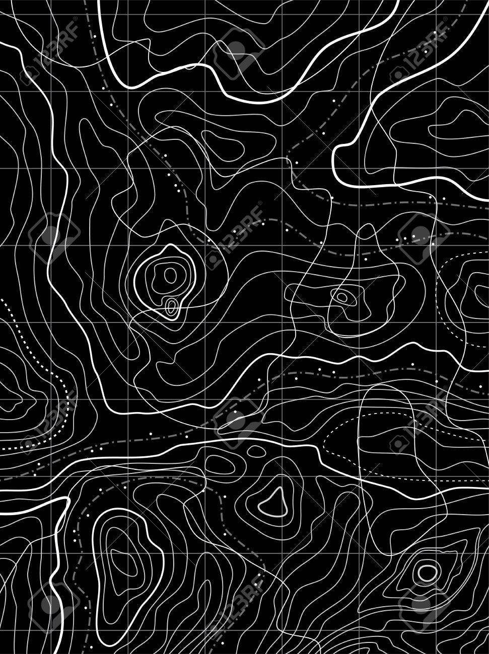 Dark Topography Map Wallpaper