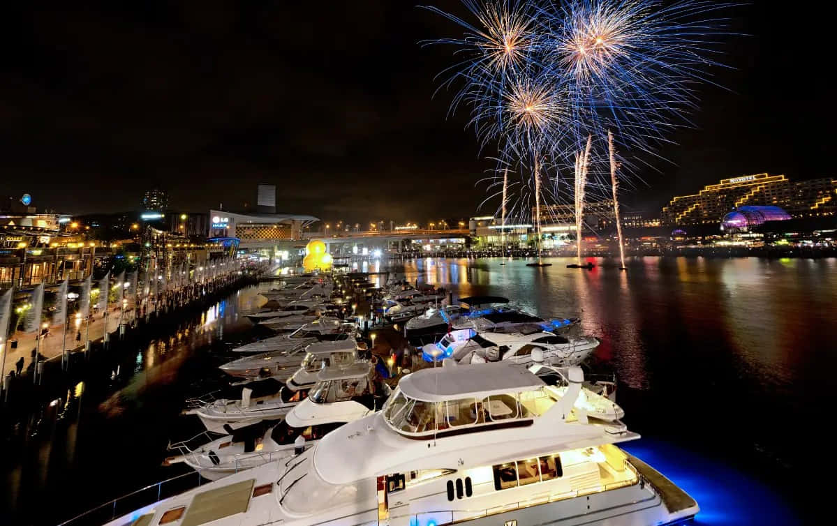 Darling Harbor Fireworks Display Sydney Wallpaper