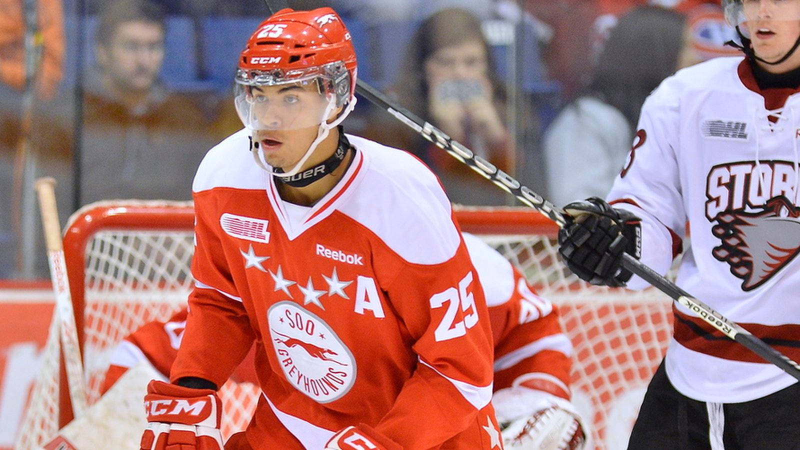 Darnell Nurse In Soo Greyhounds Versus Manchester Storm 2013 Wallpaper