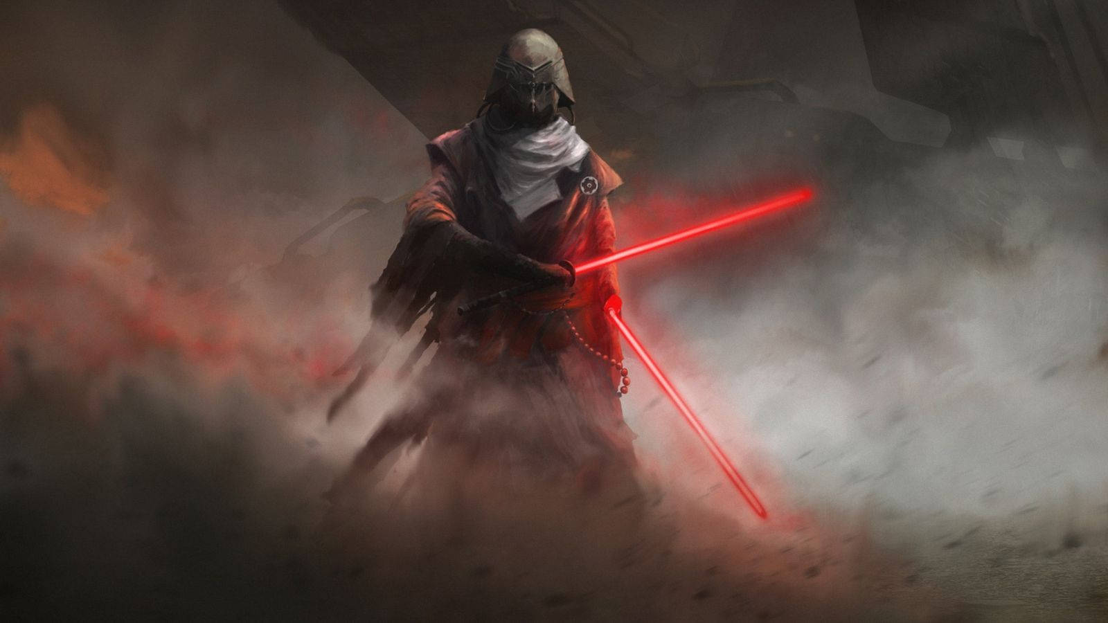 Darth Starkiller Battles On The Sith Battlefield Wallpaper