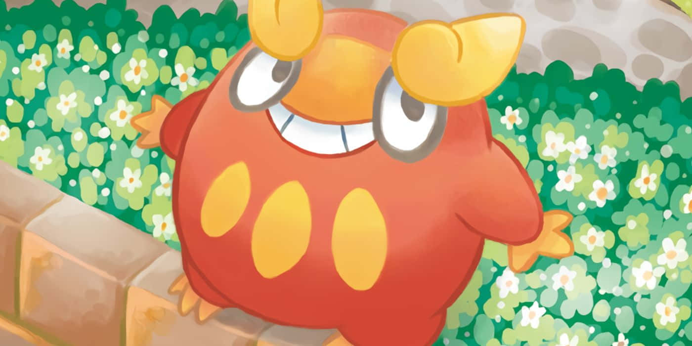 Darumaka Pokemonin Floral Background Wallpaper