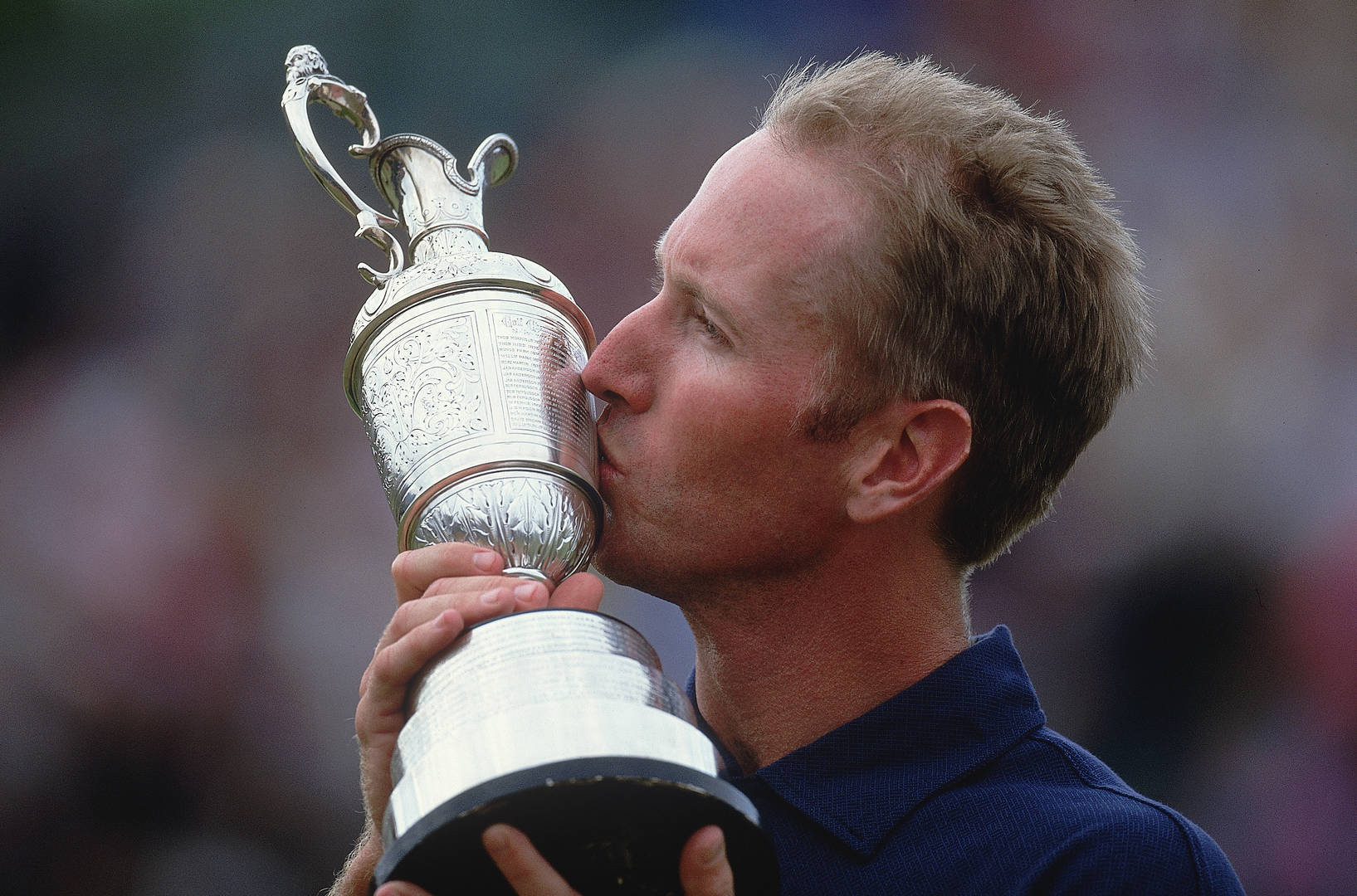 David Duval Kissing His Trophy Wallpaper