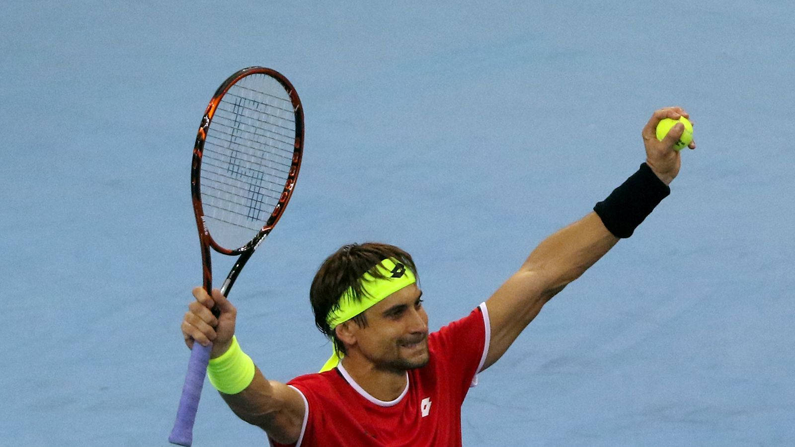 David Ferrer Arms Up Celebrating Wallpaper