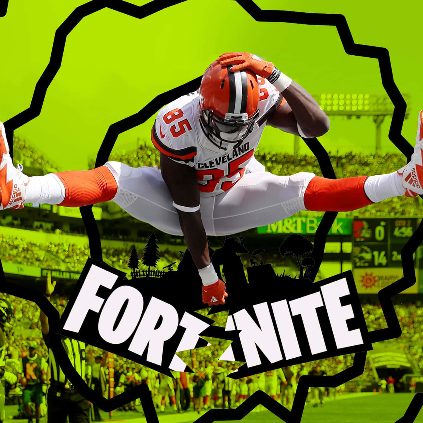 David Njoku Fortnite Crossover Promotion Wallpaper