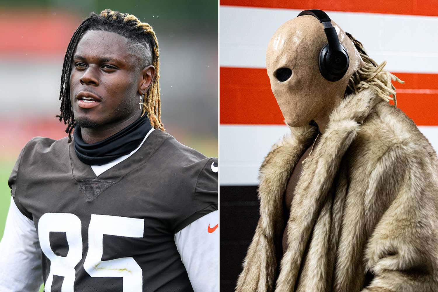 David Njoku Onand Off Field Looks Wallpaper