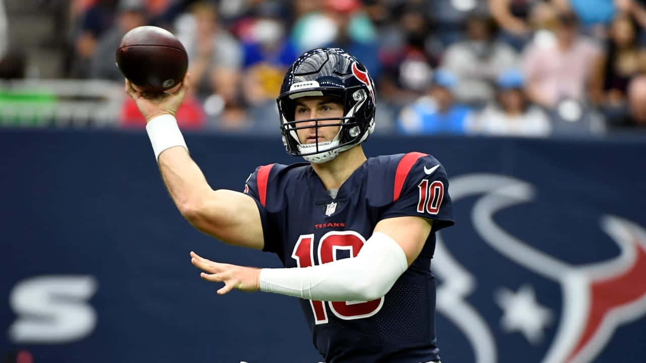 Davis Mills Houston Texans Quarterback Action Wallpaper