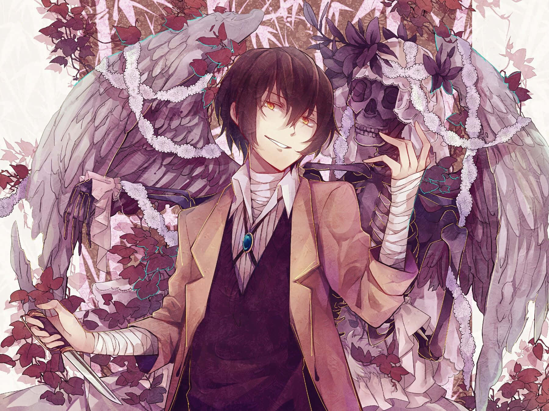 Dazai Osamu Anime Skeleton Angel Bride Wallpaper