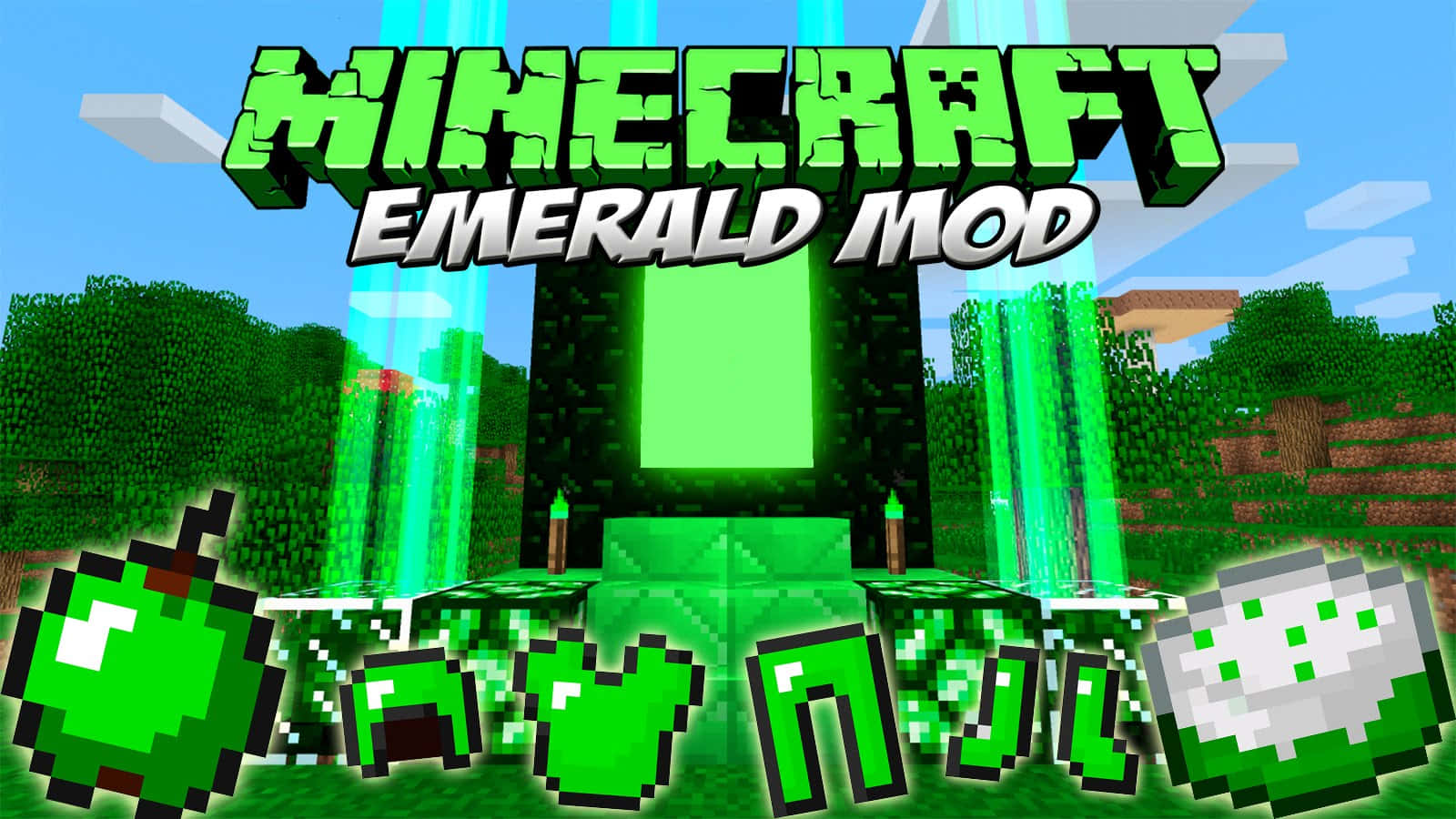 Dazzling Minecraft Emeralds Collection Wallpaper